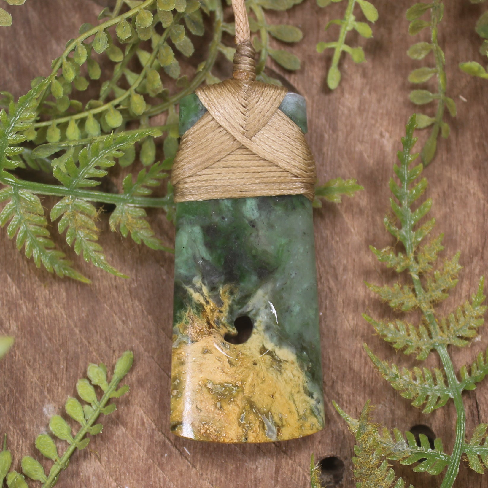 Flower Jade Pounamu Toki with Koru