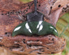 Whale Tail carved from Kawakawa Pounamu - NZ Greenstone