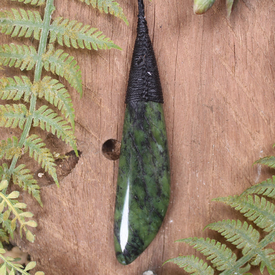 Roimata Teardrop carved from Douglas Creek Pounamu - NZ Greenstone