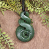 Koru Twist carved from Hapopo Pounamu - NZ Greenstone