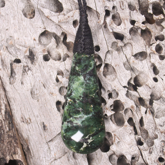Roimata Teardrop carved from Douglas Creek Pounamu - NZ Greenstone