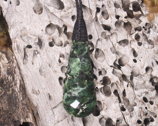 Roimata Teardrop carved from Douglas Creek Pounamu - NZ Greenstone