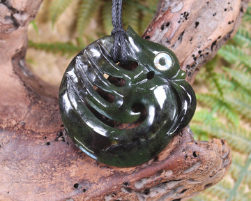 Koropepe carved from Rimu Pounamu - NZ Greenstone