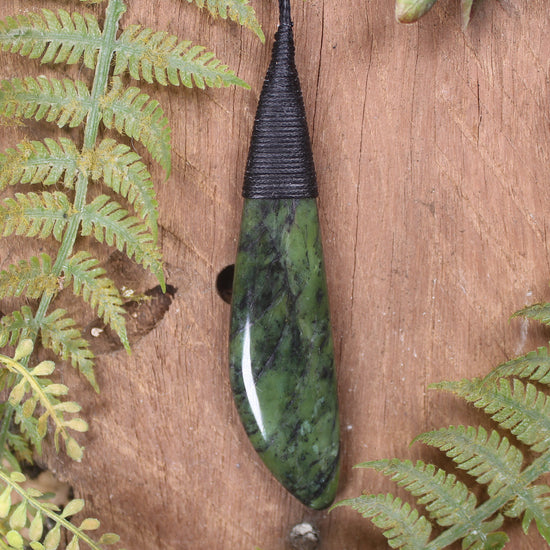 Roimata Teardrop carved from Douglas Creek Pounamu - NZ Greenstone