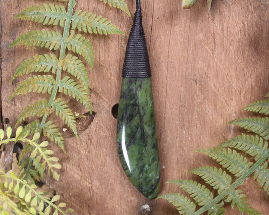Roimata Teardrop carved from Douglas Creek Pounamu - NZ Greenstone