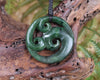 Koru pendant carved from Kawakawa Pounamu - NZ Greenstone
