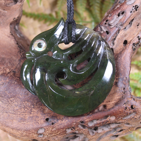 Koropepe carved from Rimu Pounamu - NZ Greenstone