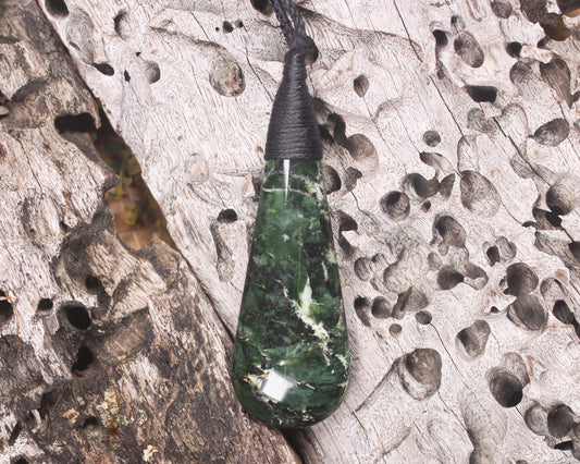 Roimata Teardrop carved from Douglas Creek Pounamu - NZ Greenstone