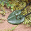 Koru Heart pendant carved from Hapopo Pounamu - NZ Greenstone