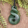 Koru Twist carved from Hapopo Pounamu - NZ Greenstone