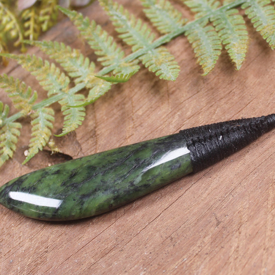 Roimata Teardrop carved from Douglas Creek Pounamu - NZ Greenstone