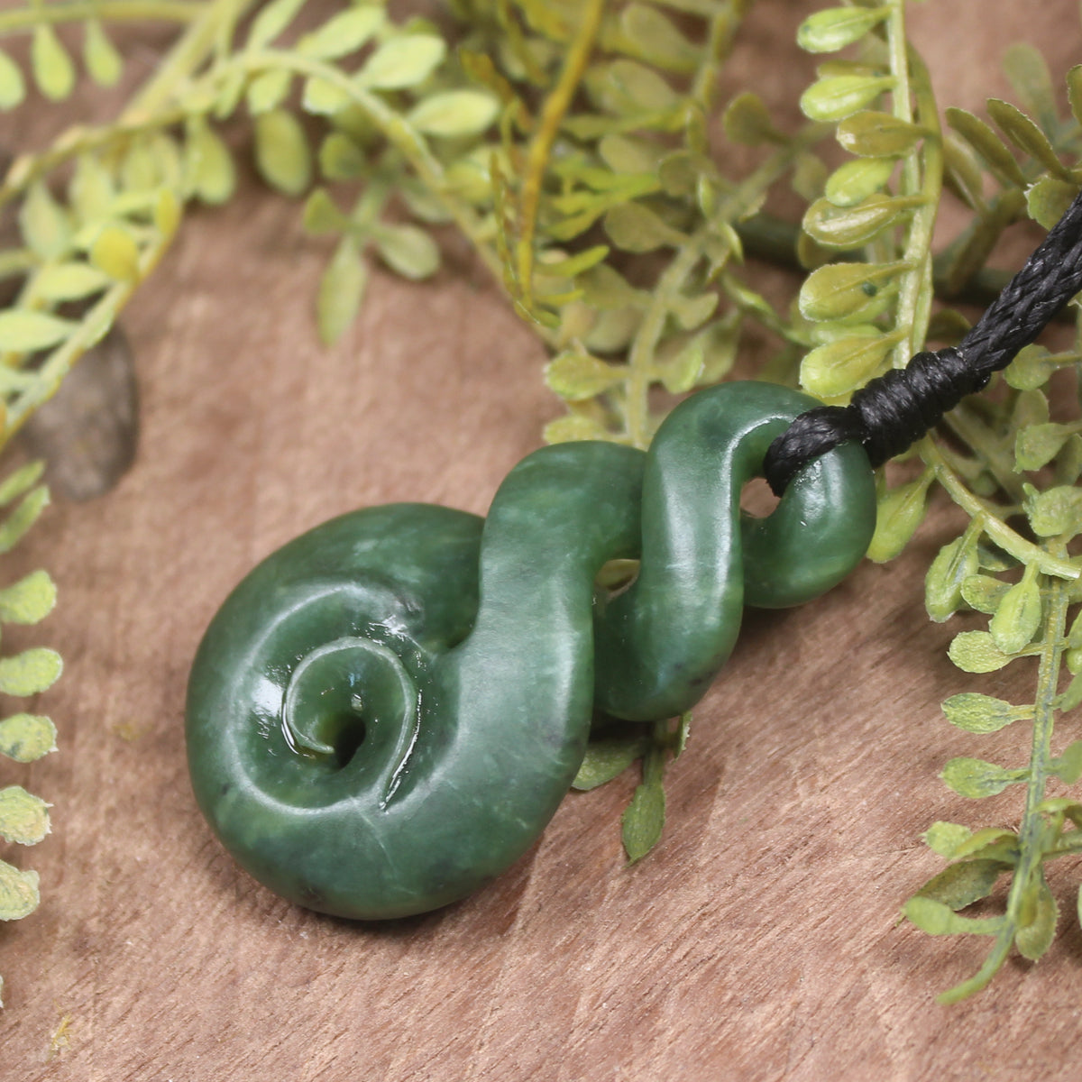 Koru Twist carved from Hapopo Pounamu - NZ Greenstone