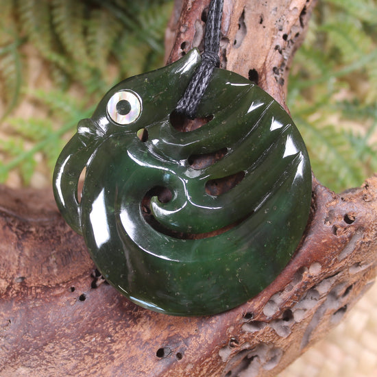 Koropepe carved from Rimu Pounamu - NZ Greenstone