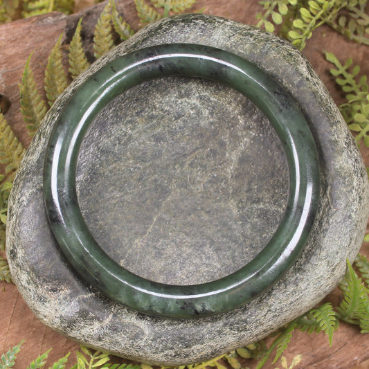 Bangle carved from Rimu Pounamu - NZ Greenstone