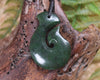 Hei Matau or Fish Hook carved from Kawakawa Pounamu - NZ Greenstone