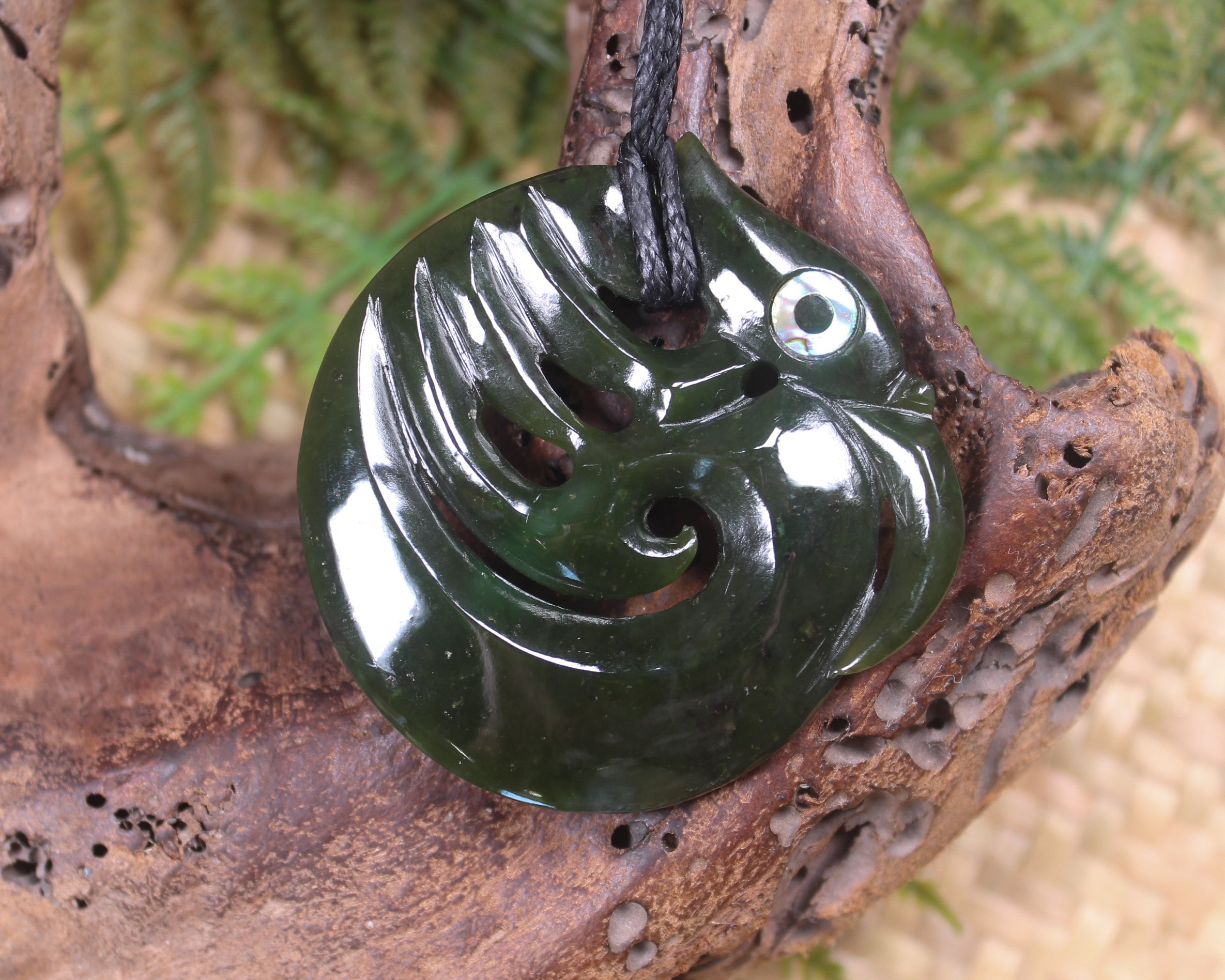 Koropepe carved from Rimu Pounamu - NZ Greenstone