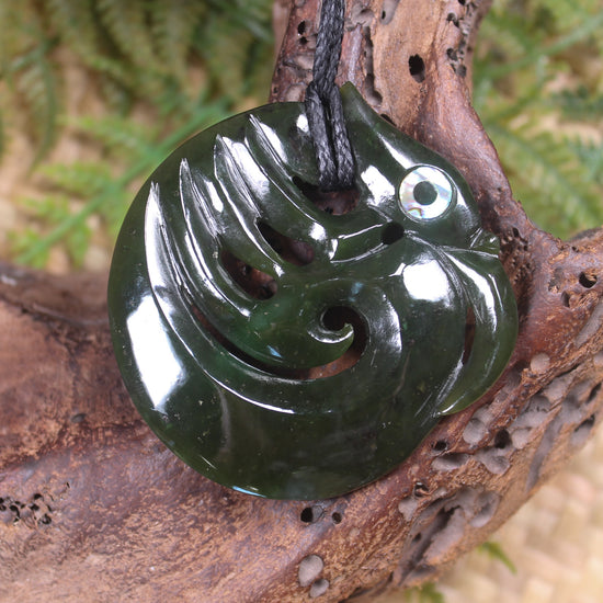 Koropepe carved from Rimu Pounamu - NZ Greenstone