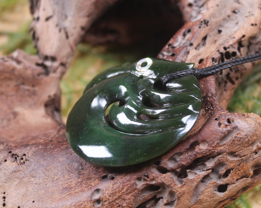 Koropepe carved from Rimu Pounamu - NZ Greenstone