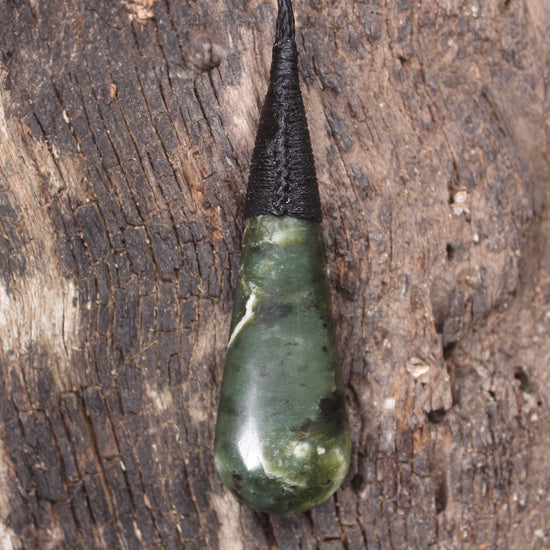 Roimata Teardrop carved from Hapopo Pounamu - NZ Greenstone