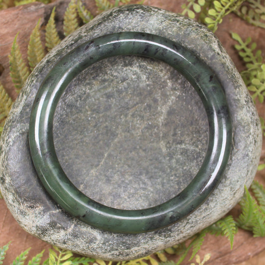 Bangle carved from Rimu Pounamu - NZ Greenstone