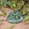 Koru Heart pendant carved from Hapopo Pounamu - NZ Greenstone