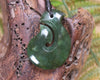 Hei Matau or Fish Hook carved from Kawakawa Pounamu - NZ Greenstone