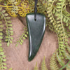 Tooth pendant carved from Kawakawa Pounamu - NZ Greenstone