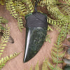 Tooth pendant carved from Rimu Pounamu - NZ Greenstone