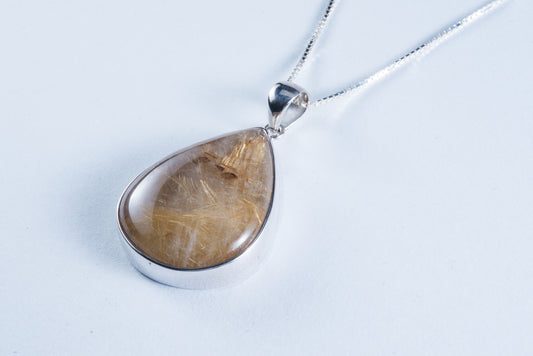 Rutile Quartz Sterling Silver Pendant (S061)