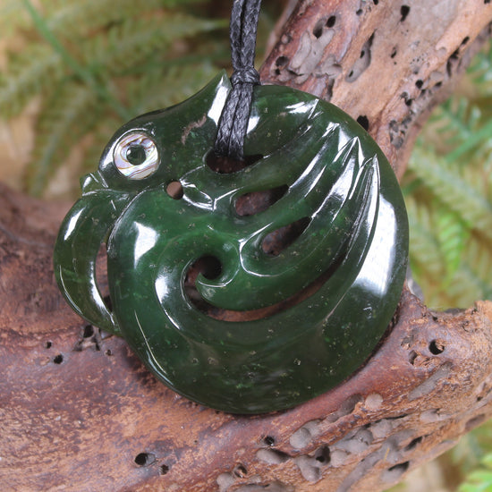 Koropepe carved from Rimu Pounamu - NZ Greenstone