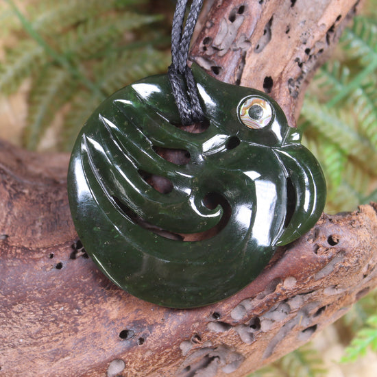 Koropepe carved from Rimu Pounamu - NZ Greenstone