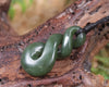 Twist carved from Kawakawa Pounamu - NZ Greenstone