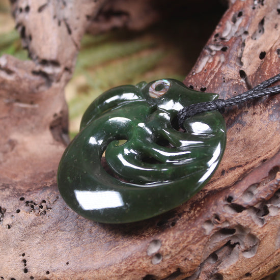 Koropepe carved from Rimu Pounamu - NZ Greenstone