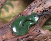 Hei Matau or Fish Hook carved from Kawakawa Pounamu - NZ Greenstone