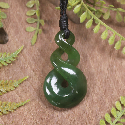 Twist carved from Kawakawa Pounamu - NZ Greenstone