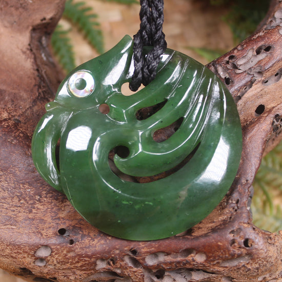 Koropepe carved from Hapopo Pounamu - NZ Greenstone