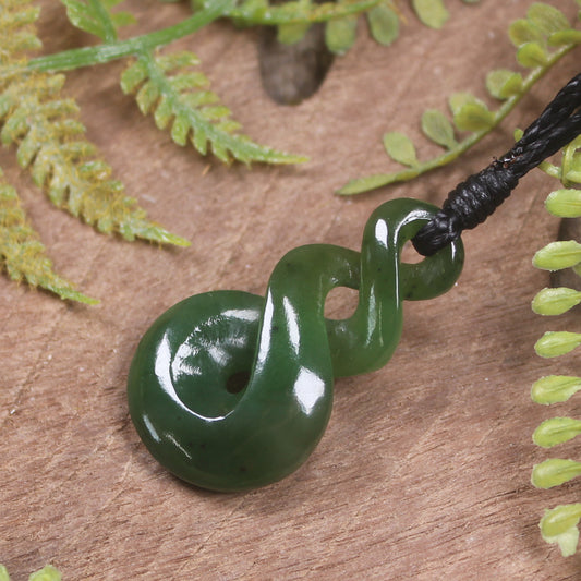 Twist carved from Kawakawa Pounamu - NZ Greenstone