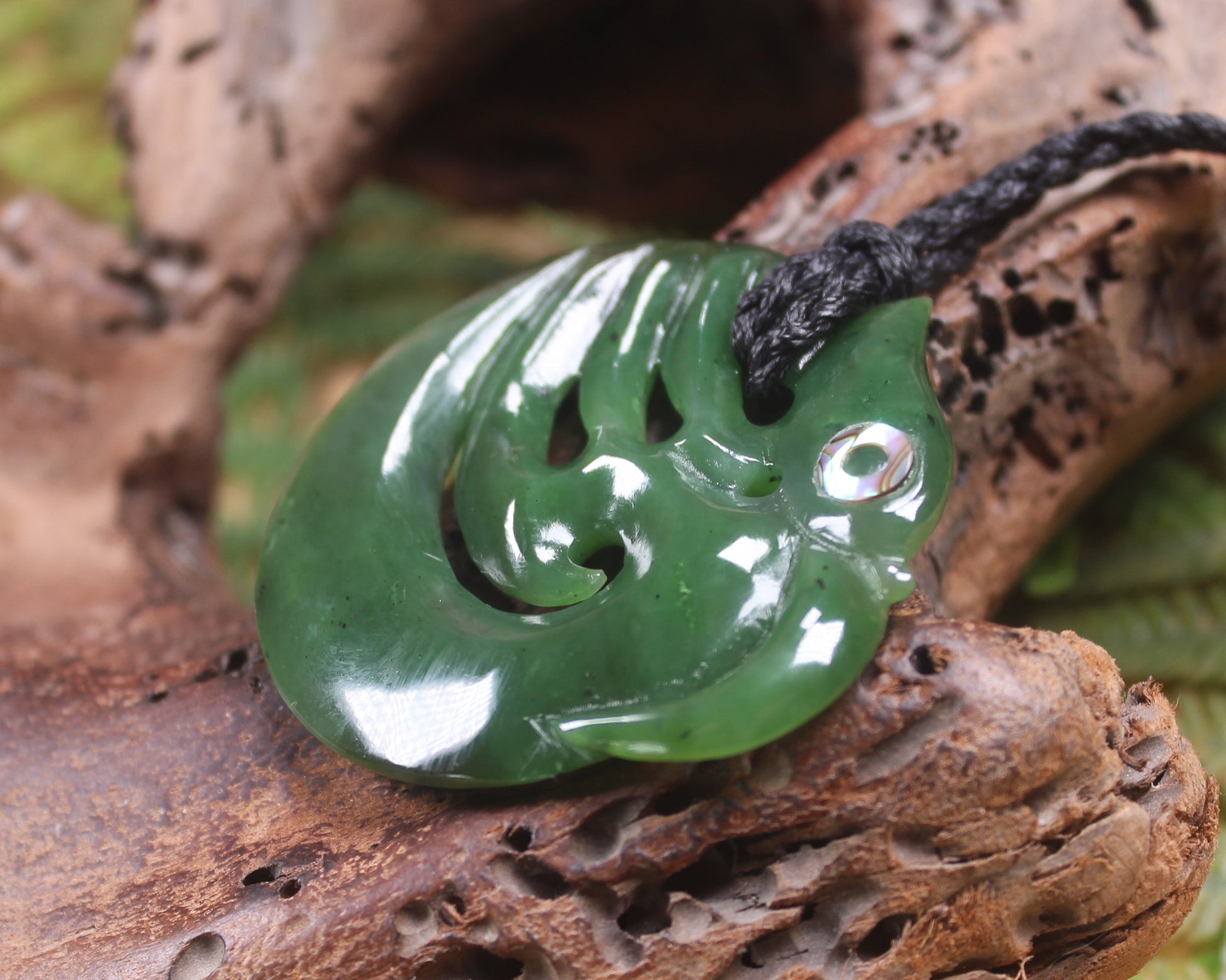 Koropepe carved from Hapopo Pounamu - NZ Greenstone