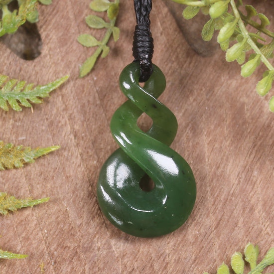 Twist carved from Kawakawa Pounamu - NZ Greenstone