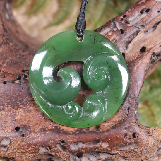 Koru carved from Hapopo Pounamu - NZ Greenstone