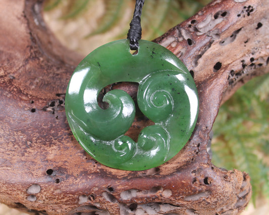 Koru carved from Hapopo Pounamu - NZ Greenstone