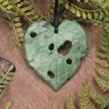 Kawakawa leaves carved from Kawakawa Pounamu - NZ Greenstone