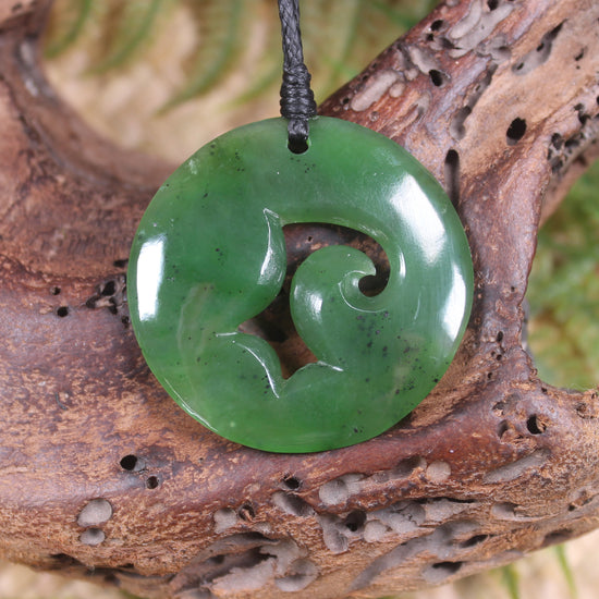 Koru carved from Hapopo Pounamu - NZ Greenstone