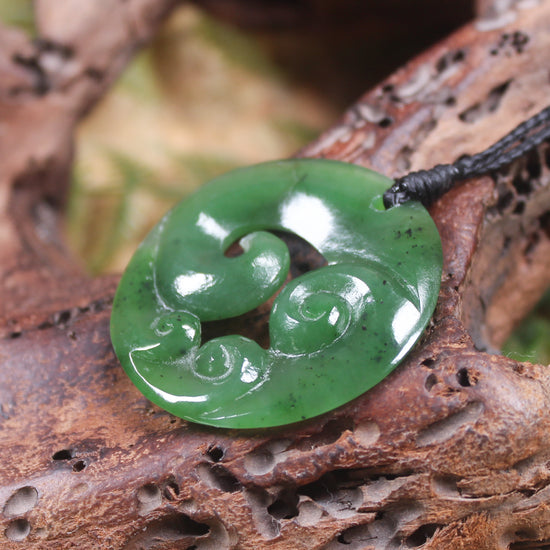 Koru carved from Hapopo Pounamu - NZ Greenstone