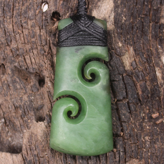 Toki or Adze with Koru carved from Hapopo Pounamu - NZ Greenstone