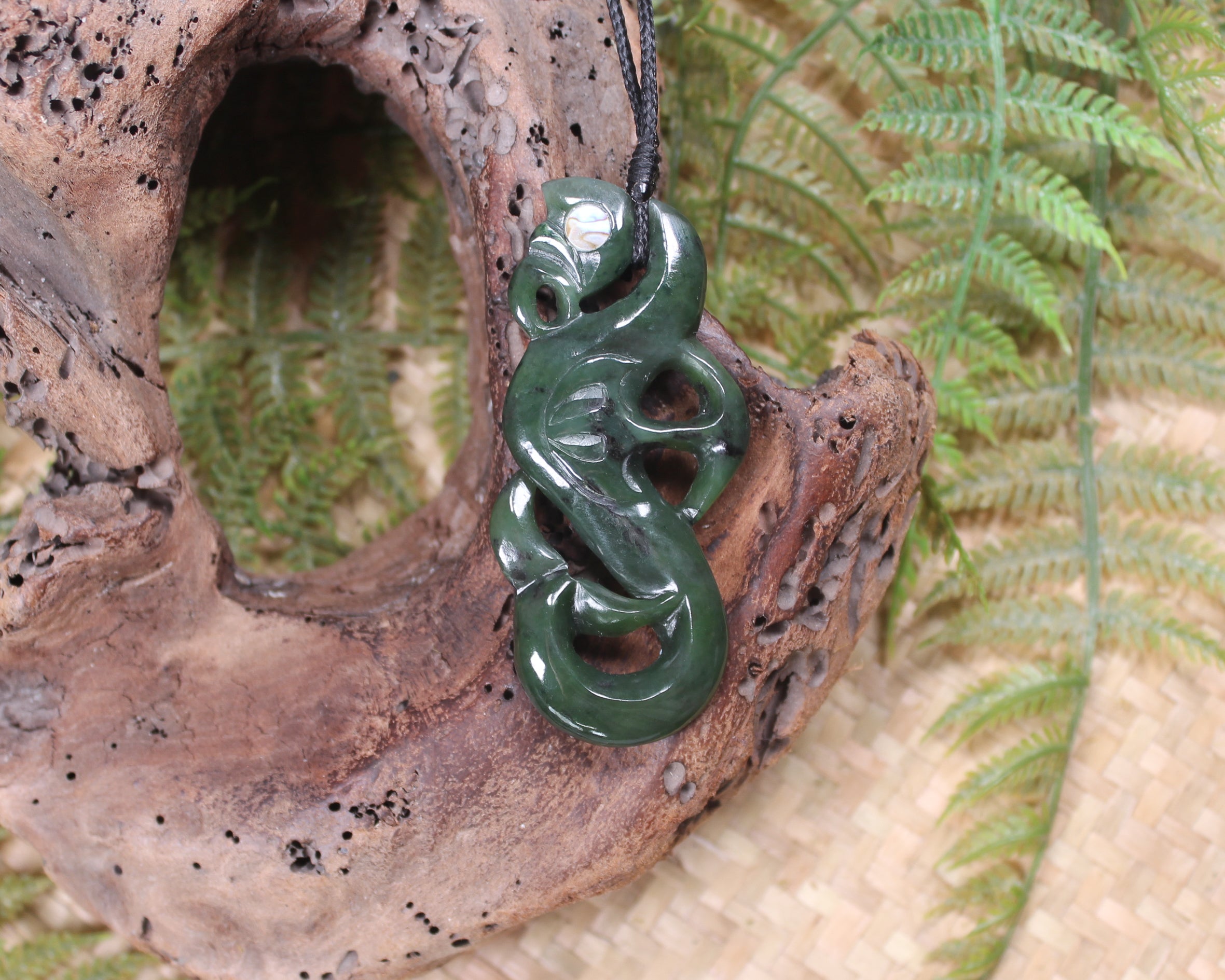 Manaia pendant carved from Rimu Pounamu - NZ Greenstone