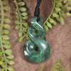 Twist carved from Kawakawa Pounamu - NZ Greenstone