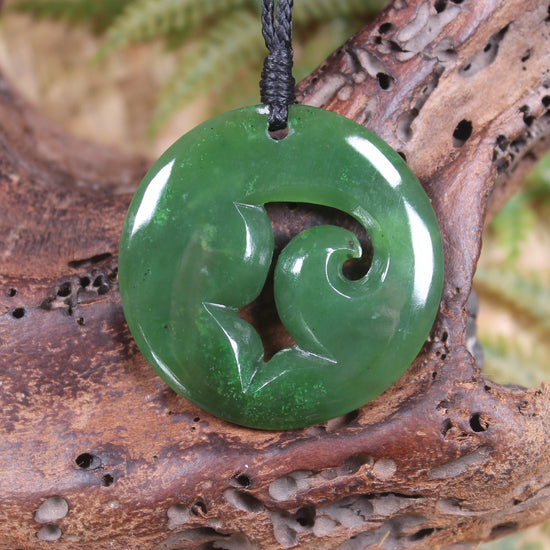 Koru carved from Hapopo Pounamu - NZ Greenstone