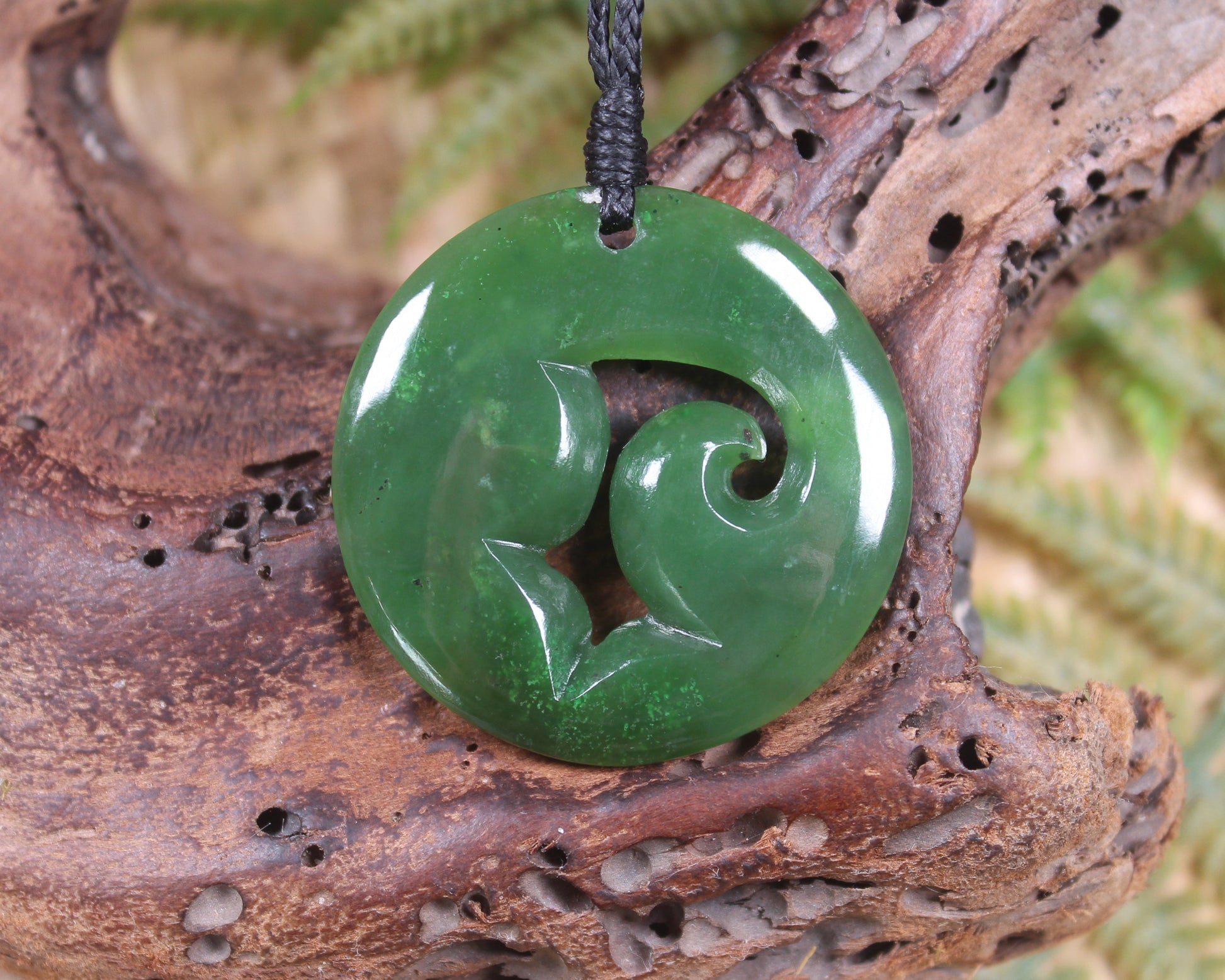 Koru carved from Hapopo Pounamu - NZ Greenstone