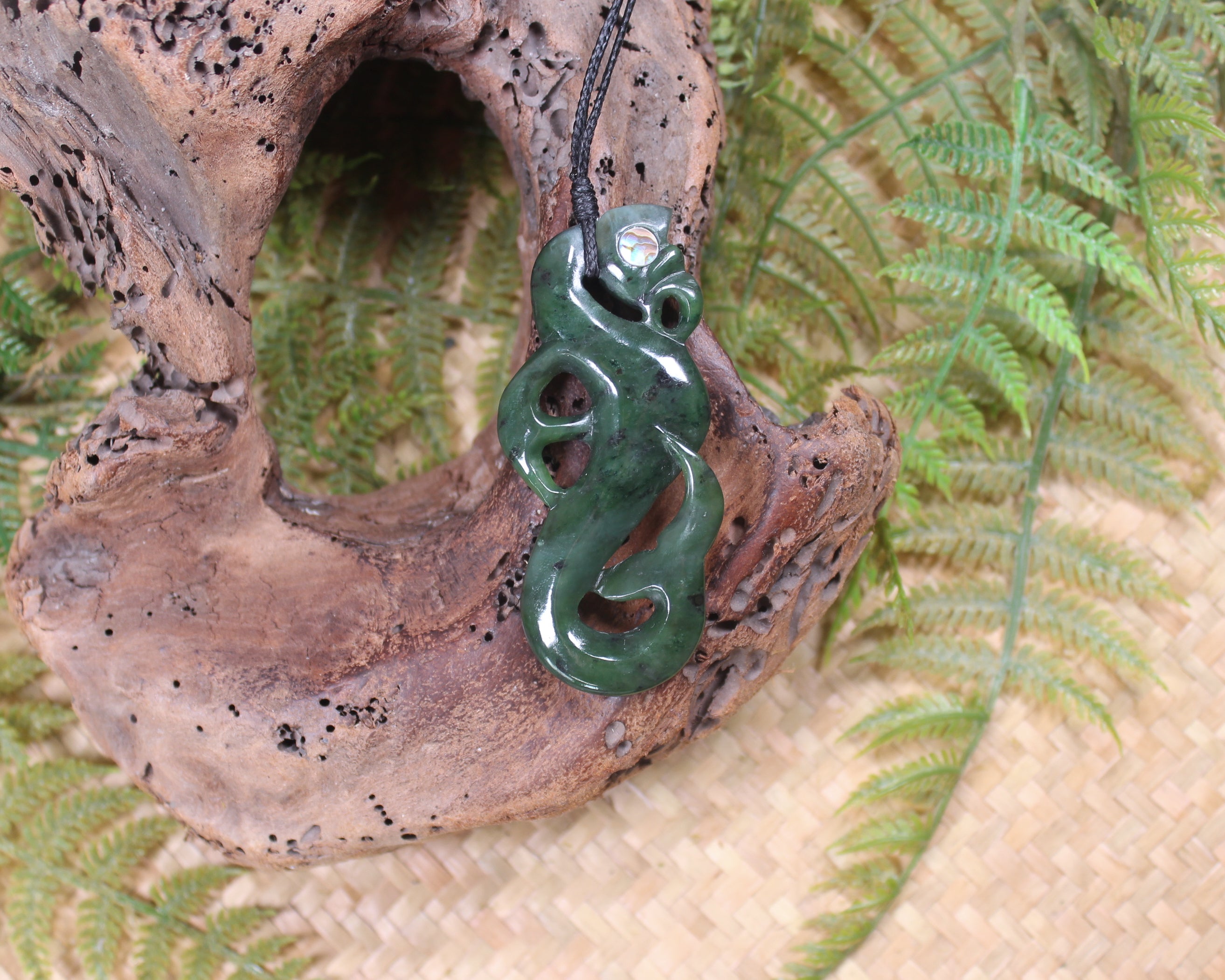 Manaia pendant carved from Rimu Pounamu - NZ Greenstone